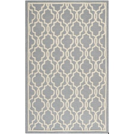 Safavieh Cambridge Hand Tufted Large Rectangle Rug- Silver - Ivory- 10 x 14 ft. CAM131D-10